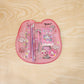 7-In-1 Cute Pink Stationery Set with Ruler, Pencil, Eraser, Pen, Notebook, Sharpener