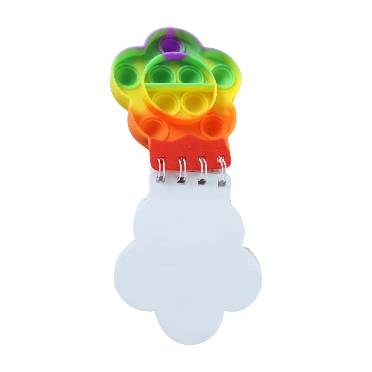 Rainbow Push Bubble Pop It Diary Fidget Notebook For Kids Silicone (1 Pc)