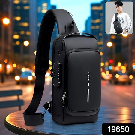 Trendy Anti-theft Crossbody Sling Bag With Usb Charging Port (1 Pc)