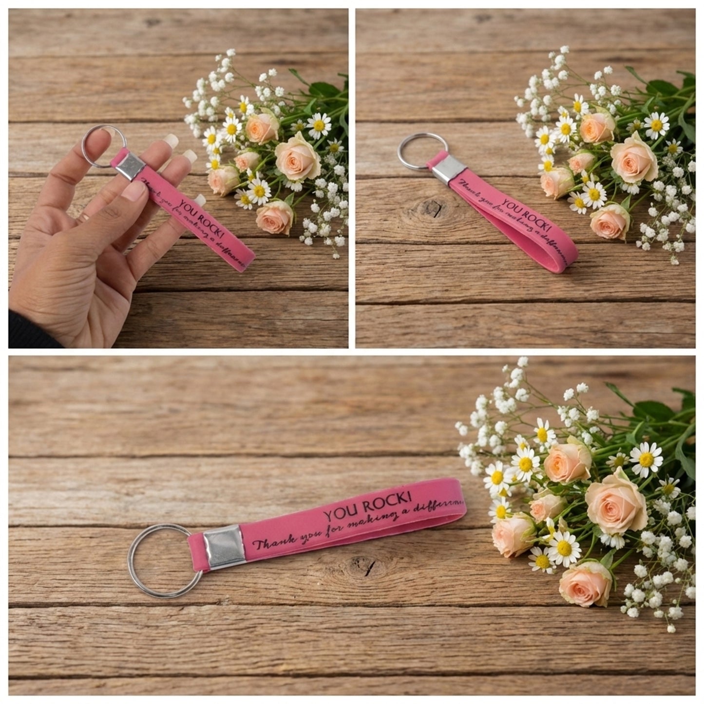 Motivational Silicone Wrist Strap Keychain (1 Pc Mix Color)