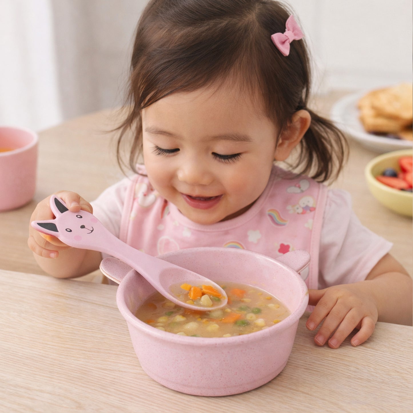 Premium Kids Feeding Bowl With Cute Spoon (1 Set 240ml)