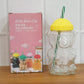 Cute Glass Bear Shape Kids Drinking Cup Bottle With Straw (1 Pc 350 Ml)
