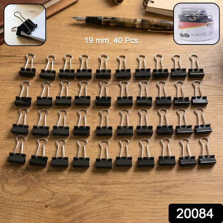 Heavy-duty Black Binder Clips Set (19 Mm 40 Pc)