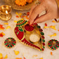 Leaf Shaped Kankavati Kumkum Holder For Puja And Tilak Rituals (1 Pc)