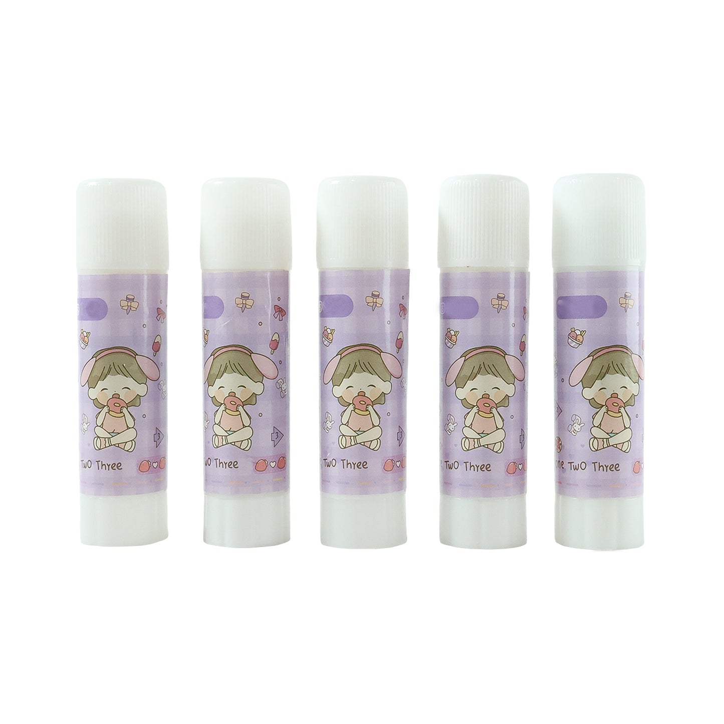 Cartoon-themed Solid Glue Stick Pack Of 5