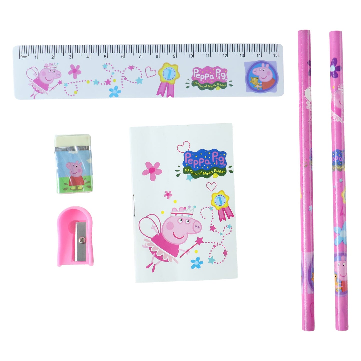 6-in-1 Student Stationery Combo Kit With Pencils Ruler And Pouch For Kids (1 Set)