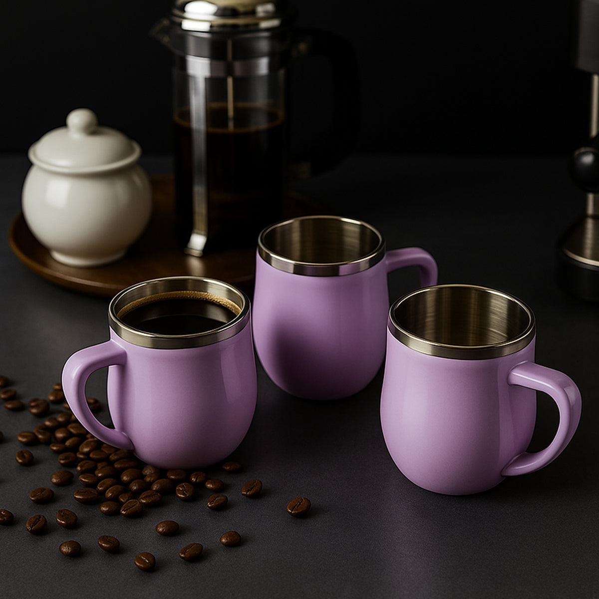 Apex Chit-chat Double Wall Stainless Steel Mug Set (6pc200ml) Approx