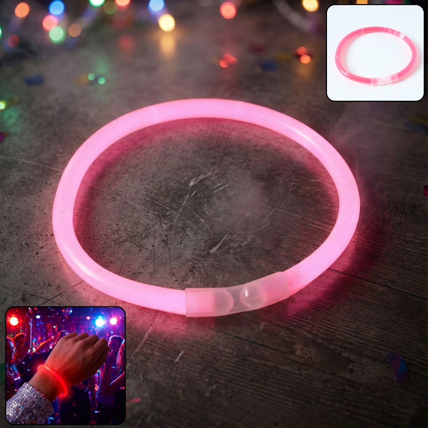 🎁 Glow-in-the-Dark Light Bracelet (1 Pc)