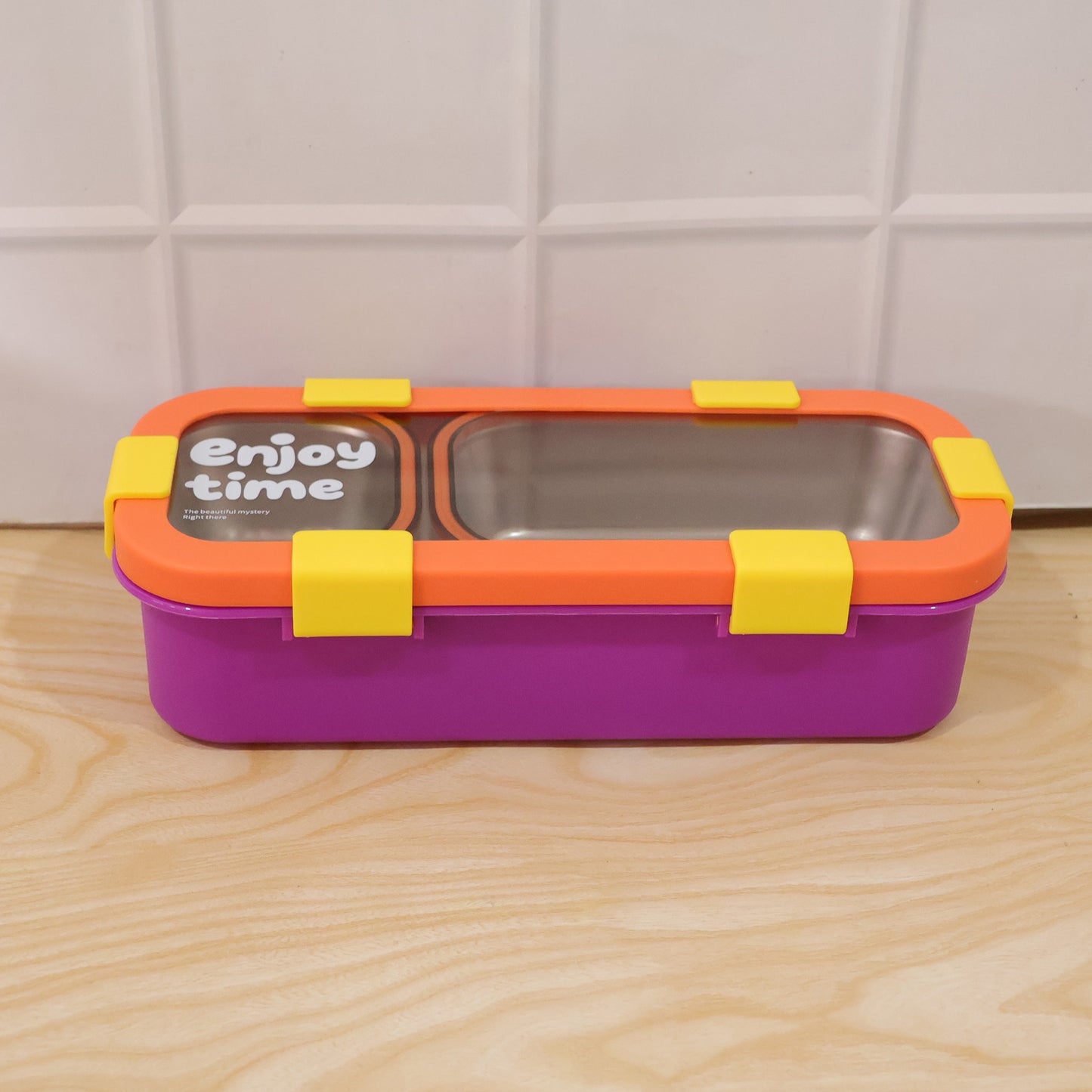 Stainless Steel Leak-proof Lunch Box With 2 Compartments With Spoon  Fork