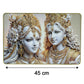 Elegant Radha Krishna Golden Finish Wall Art Frame 45x30 Cm (1 Pc)