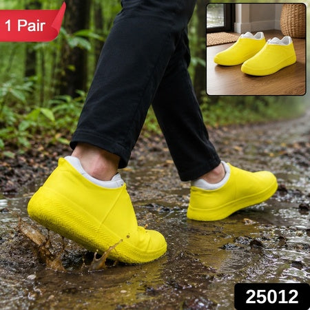 Large Size Reusable Waterproof Shoe Covers For Rainy Outdoor And Travel Use (1 Pair)