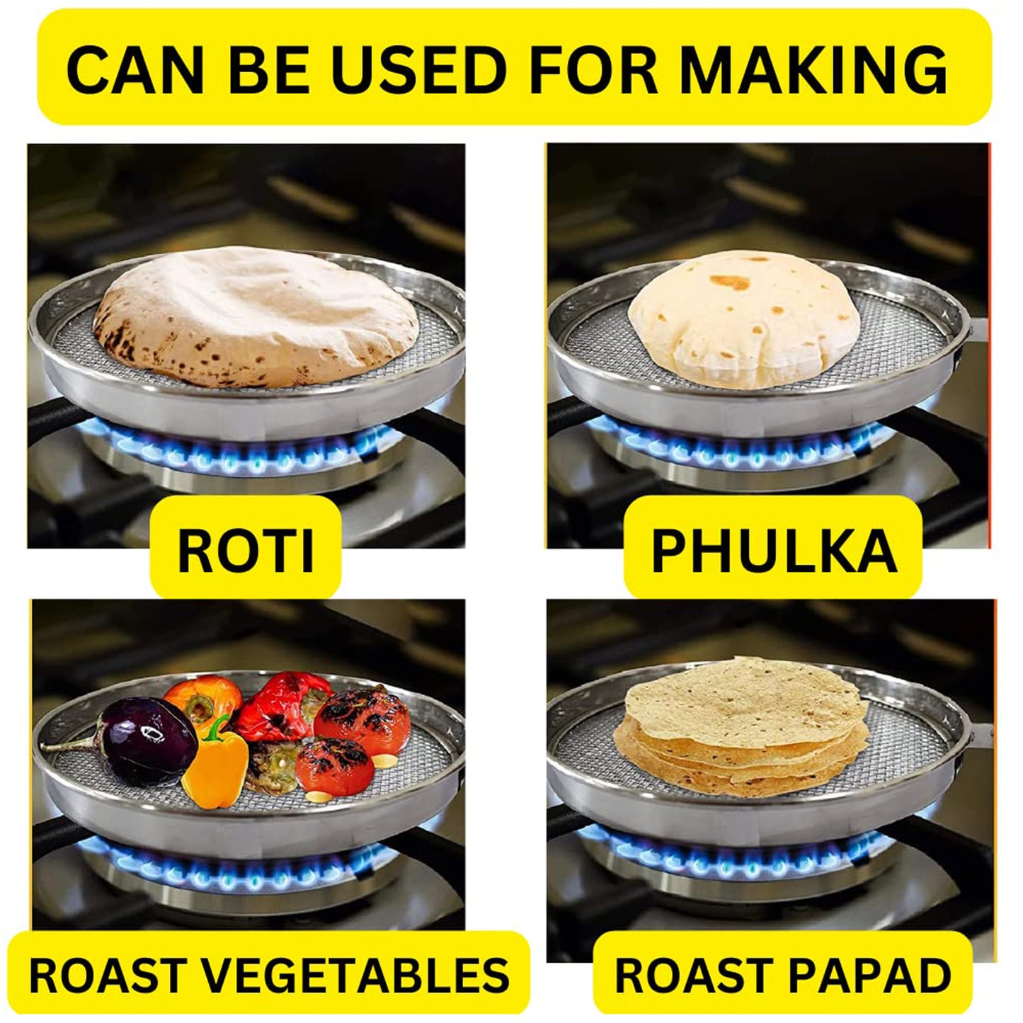 7119 Steel Roaster Grill Jali For Papad Tandoor  Chapati Roast Use ( 1 Pc )