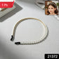 Slim gold tone pearl headband for women