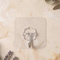 Flower Shape Transparent Self Adhesive Wall Hook (1 Pc)