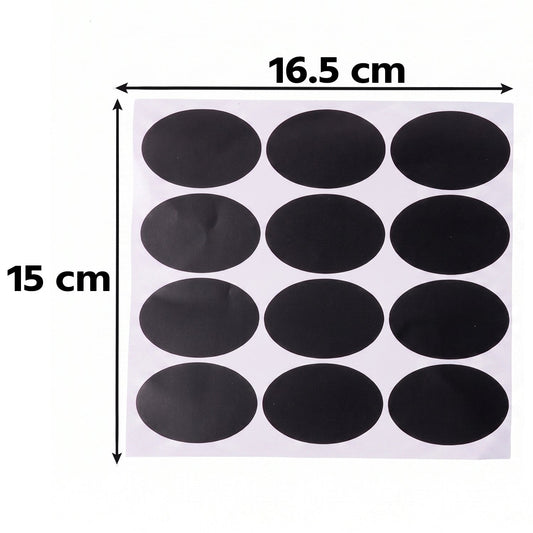 Oval Chalkboard Sticker Labels With Marker Pen Reusable Jar Labels (1 Set)
