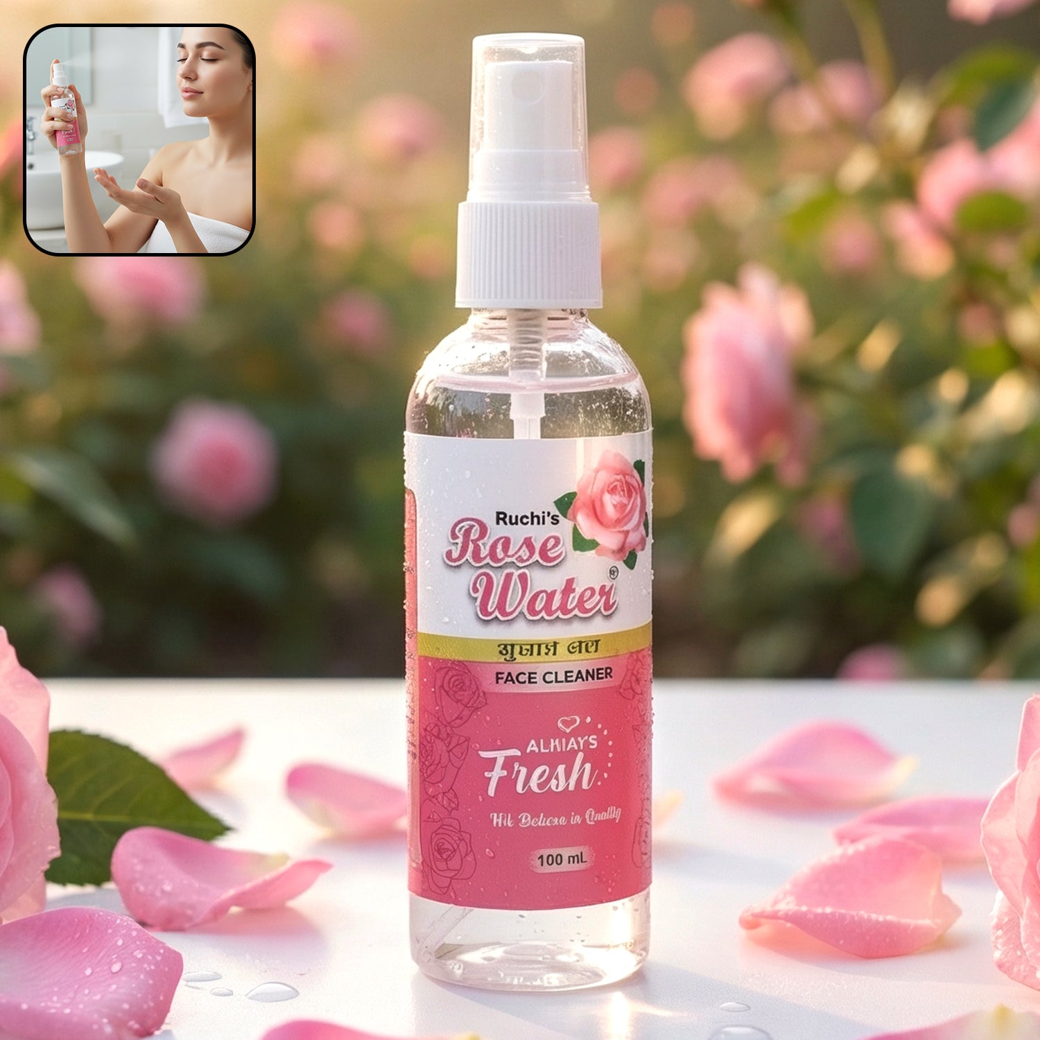 Rose Water Face Mist Spray 100 Ml