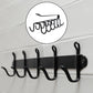 Double-row Metal Cupholder Rack Multi-purpose Iron Hanger With 6 Hooks (1 Pc)