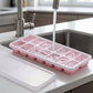 Multipurpose Plastic Ice Cube Tray With Lid (Pack of 2, 14 Grid Each)