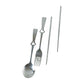 Portable Stainless Steel Cutlery Set With Spoon Fork Chopsticks Pouch (4 Pc Set)