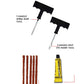 1513 Puncture Repair Kit Tubeless Tyre Full Set With Nose Pliers Rubber Cement And Extra Strips For Cars Bikes