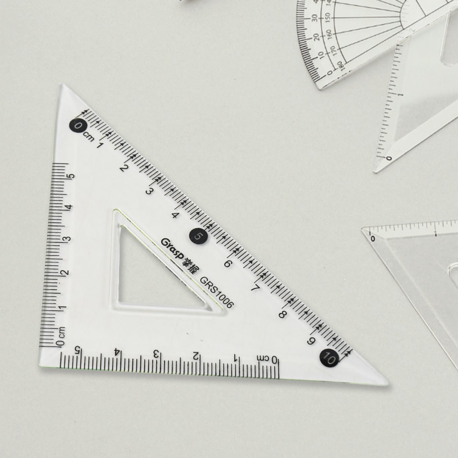 4-piece Geometry Set Triangle Ruler Protractor Straight Ruler