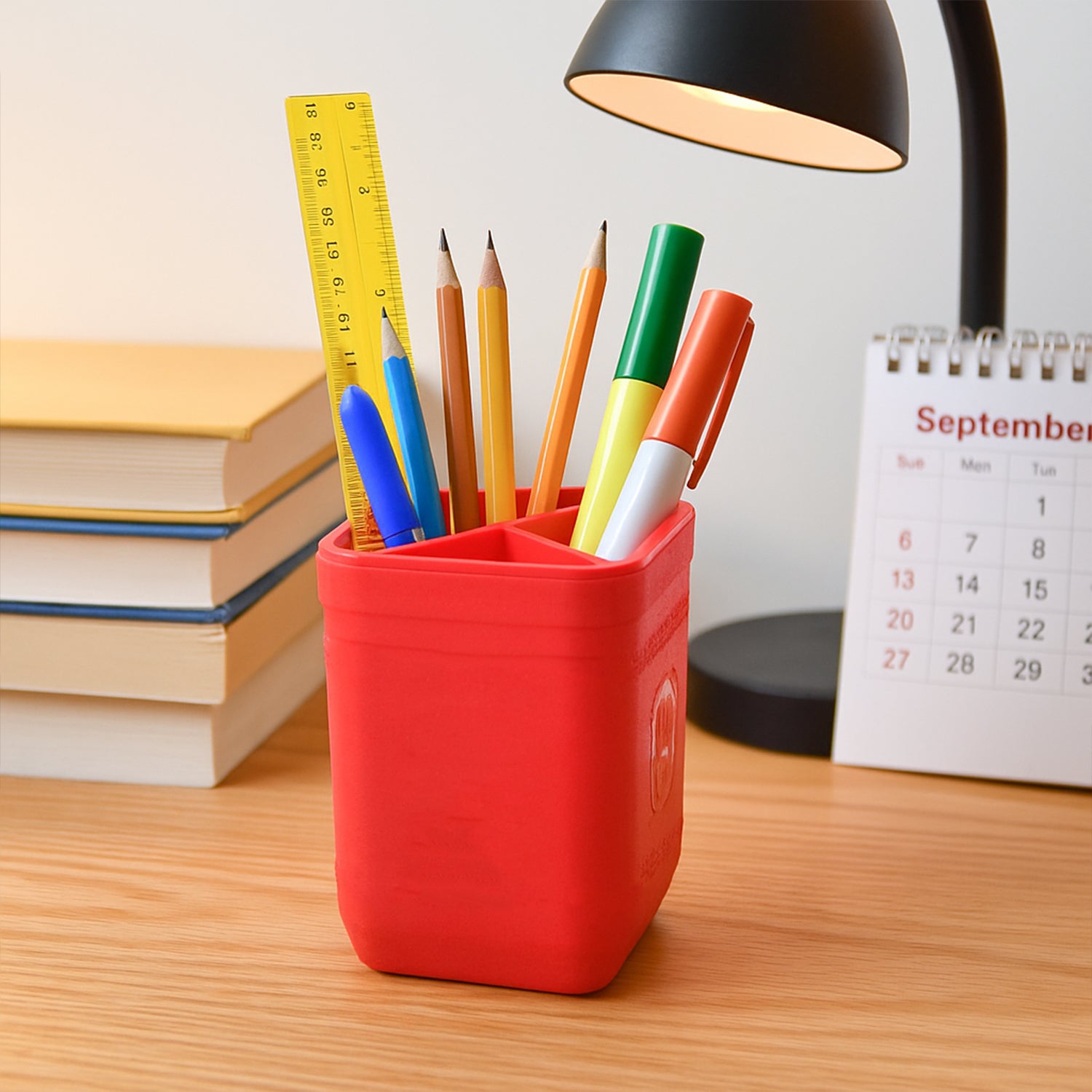 Officemate Pen Stand  Tri-section Desk Organizer Stationery Pens Office Supplies