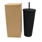 0304 Cup With Straw Reusable Matte Studded Tumbler With Leak Proof Lid Water Cup Travel Mug Coffee Ice Water Bottle Double Walled Insulated Tumbler Bpa Free (1 Pc)