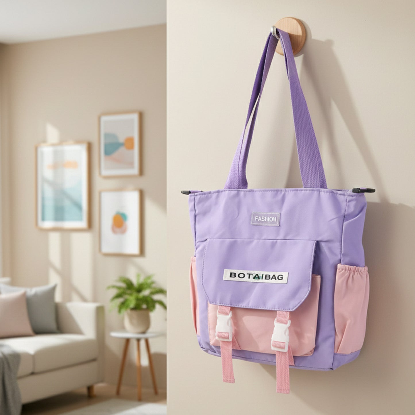 Trendy Multi-pocket Shoulder Tote Sling Bag (1 Pc)