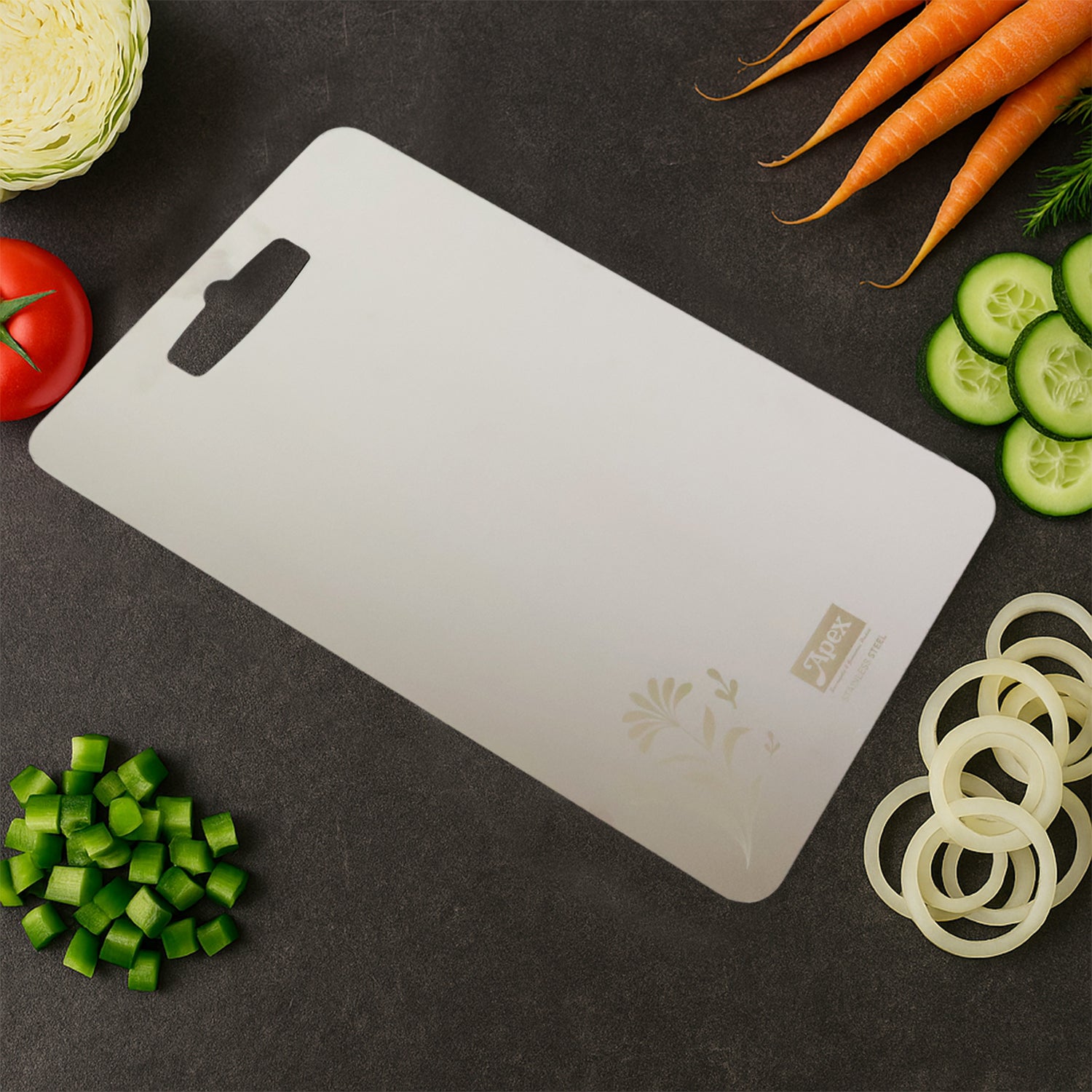 Apex Stainless Steel Multipurpose Small Chopping Cutting Board (210x320mm  1 Pc)