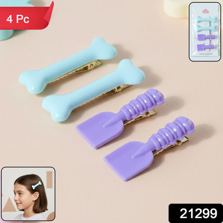 Cute Cartoon Hair Clip Set (4 Pc)