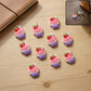 Cupcake rubber key ring set