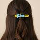 Cute “Kiss” Text Hair Clip Set (2 Pc)