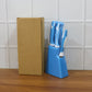 Stainless Steel Knife & Peeler Set with Stand - 6 Pcs
