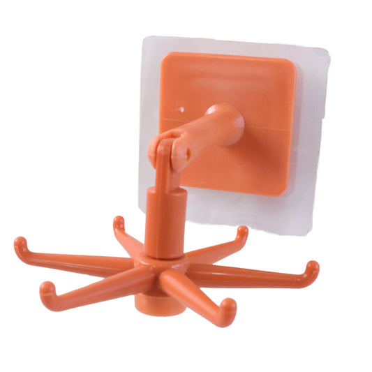 Orange 360 Rotating Wall Mounted Kitchen Utensils Hook Stand (1 Pc)