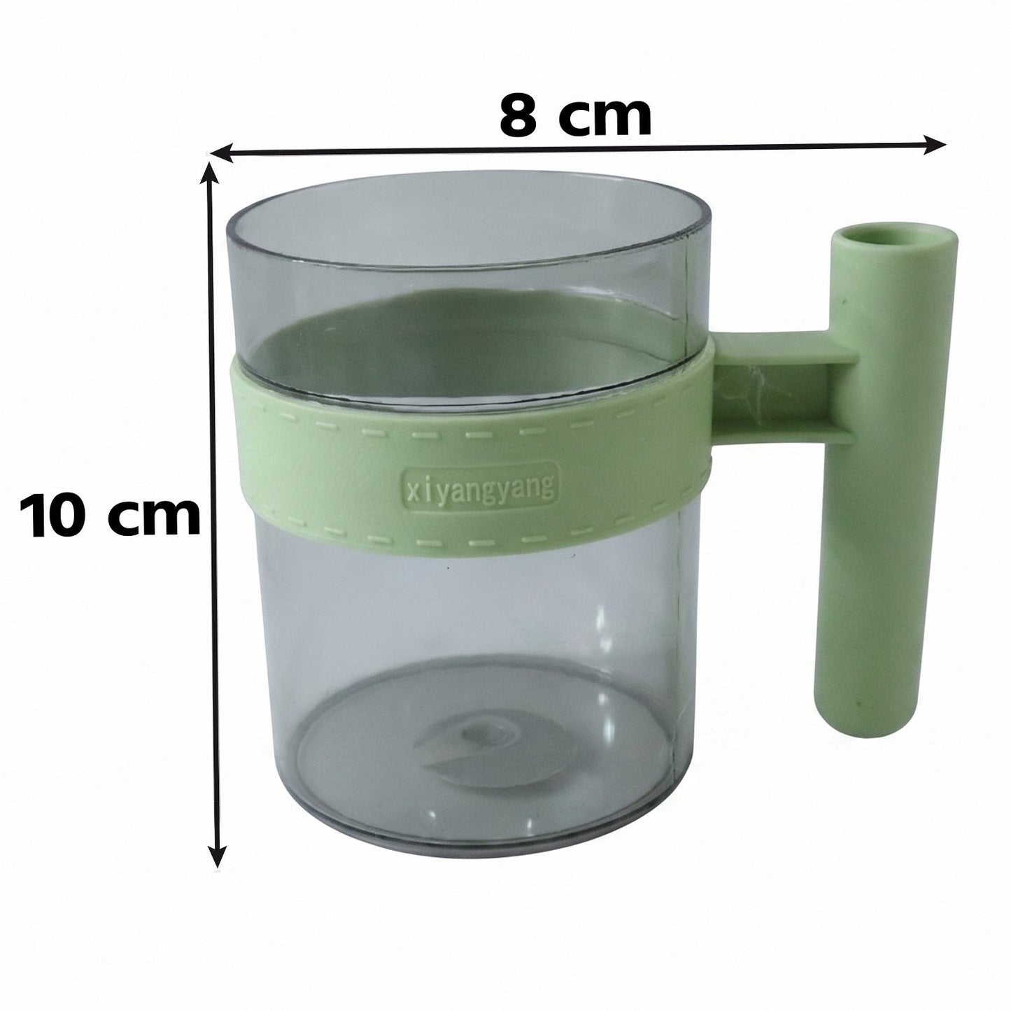 Transparent Plastic Cup With Handle Reusable Water Tea And Coffee Mug (1 Pc)