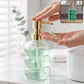 Transparent Glass Liquid Soap Dispenser Bottle With Gold Pump (1 Pc)