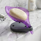 Leaf Shape Soap Tray Holder with Drain Design Bathroom Soap Stand Dish  (1 Pc)