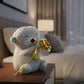 Teddy Bear with Artificial Golden Rose Flower Gift Set (2 Pc)