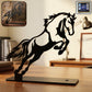 stylish black metal horse sculpture
