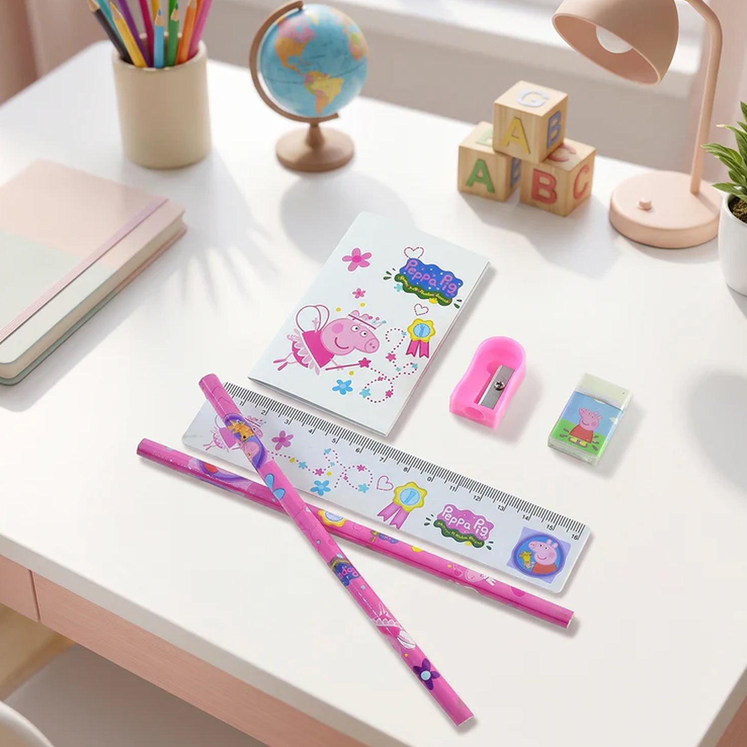 6-in-1 Student Stationery Combo Kit With Pencils Ruler And Pouch For Kids (1 Set)