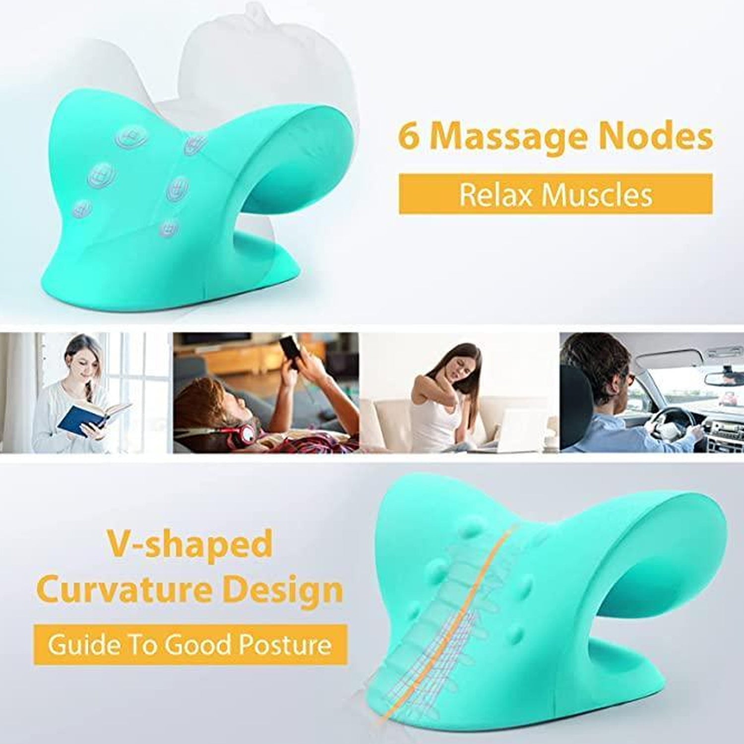 0535 Neck Relaxer  Cervical Pillow For Neck  Shoulder Pain  Chiropractic Acupressure Manual Massage  Medical Grade Material  Recommended By Orthopaedics