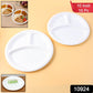 Freshee 10 Inch 3-compartment Round Compostable Bagasse Plate (10 Pc)