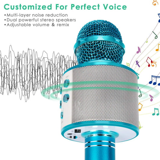 6438 Wireless Bluetooth Recording Condenser Handheld Microphone Bluetooth Speaker Audio Recording Karaoke With Mic (Multicolor 1 Pc)