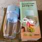 Portable Electric Juicer With Handle  Straw Usb Rechargeable 6 Stainless Steel Blades (500 Ml)