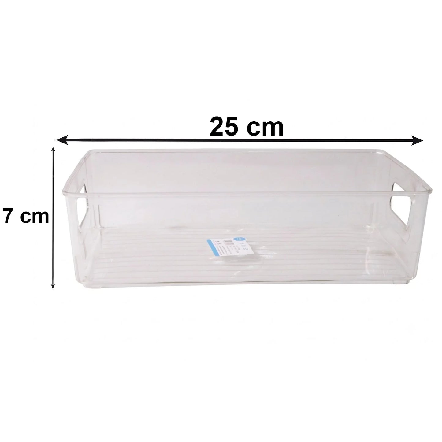 Crystal Clear Plastic Storage Box Organizer With Handle For Fridge Pantry (1 Pc)
