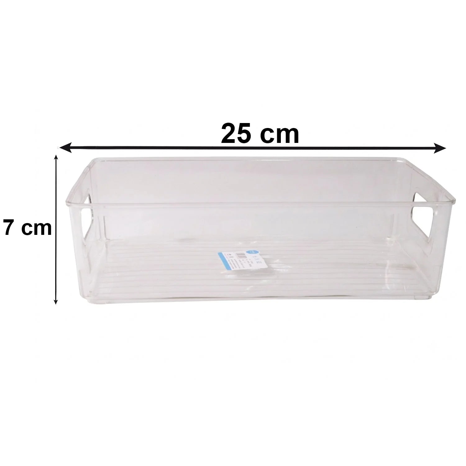 Crystal Clear Plastic Storage Box Organizer With Handle For Fridge Pantry (1 Pc)