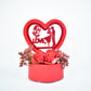 Romantic Heart-shaped Love Couple Decorative Showpiece With Rose Base (1 Pc)