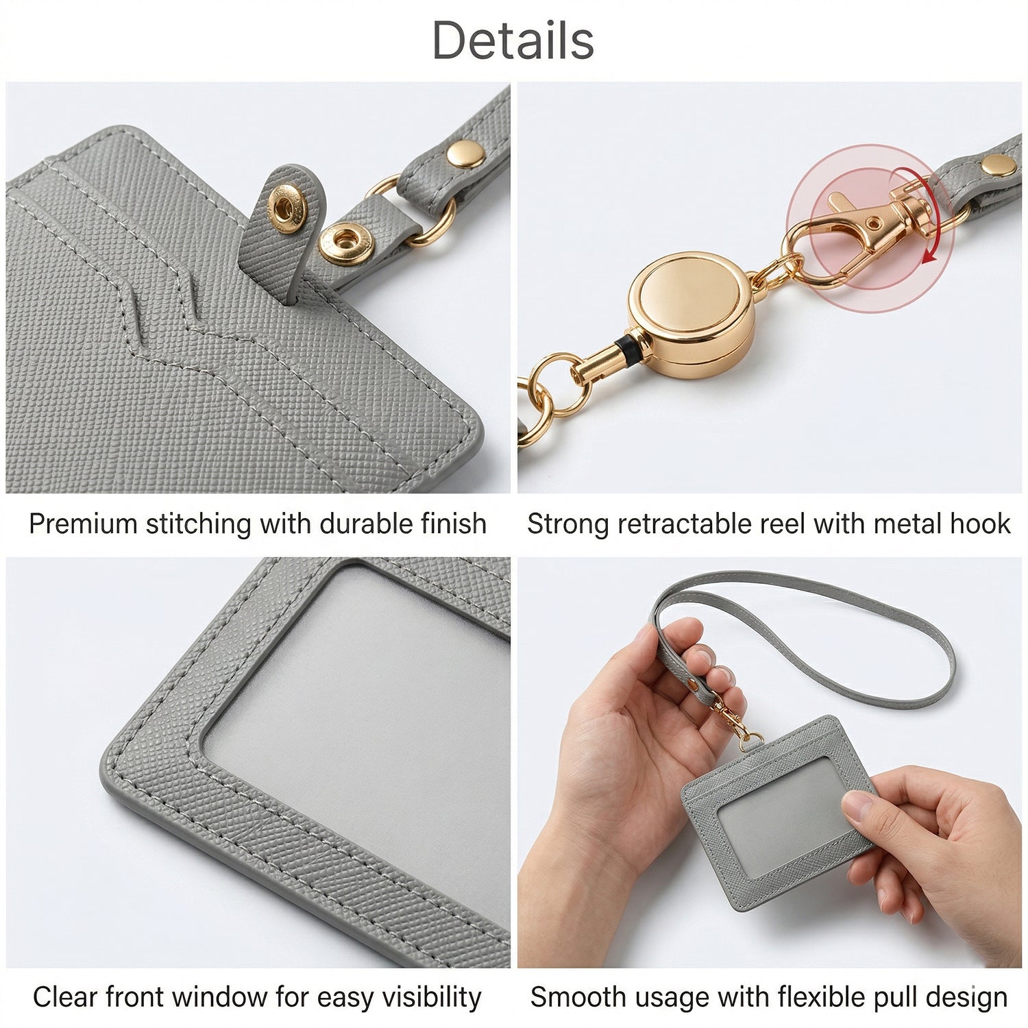 Premium Id Card Holder With Adjustable Neck Strap (1 Pc)