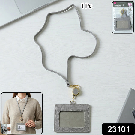 Premium Id Card Holder With Adjustable Neck Strap (1 Pc)