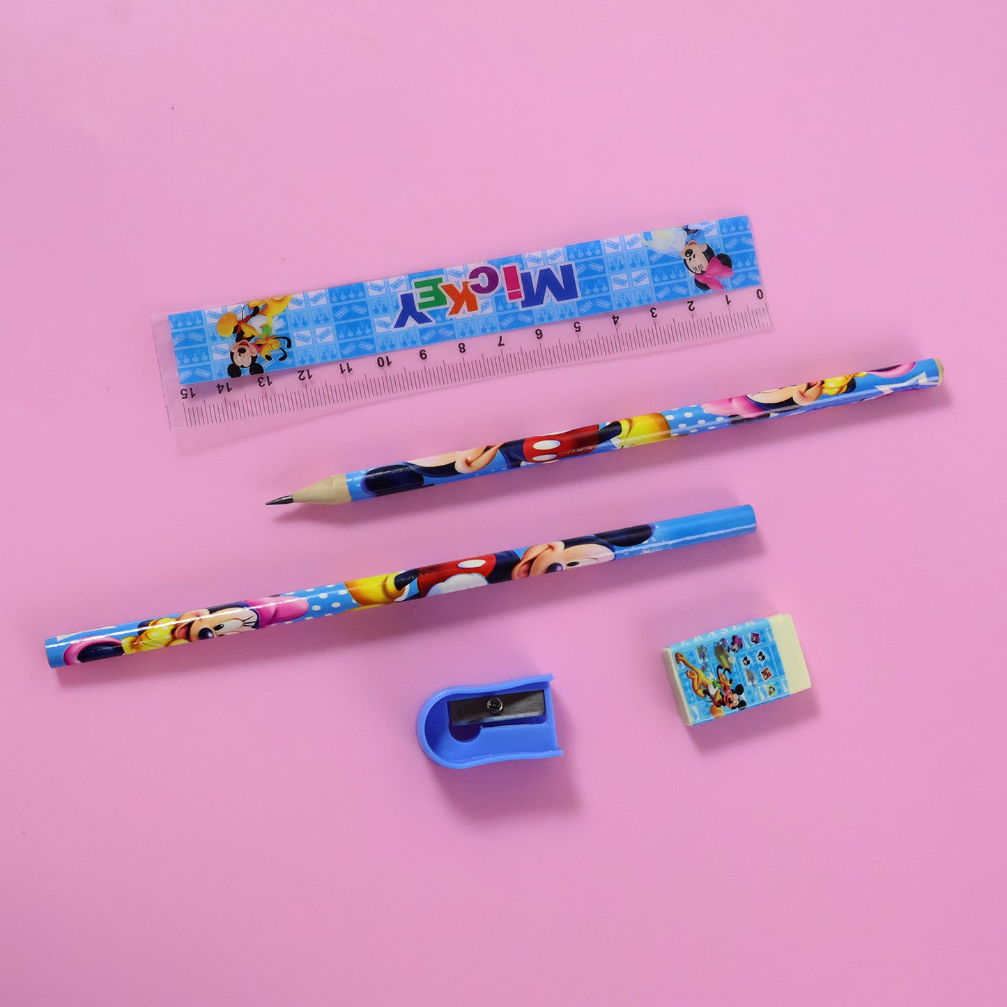 Kids 5 In 1 Stationery Kit With Cartoon Style Carry Bag